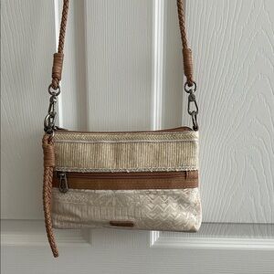 Sakroots Tan and Cream Crossbody Bag